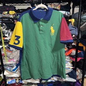 Polo Ralph Lauren Shirt Classic Fit Big Polo Mesh Mens XLT Color Block